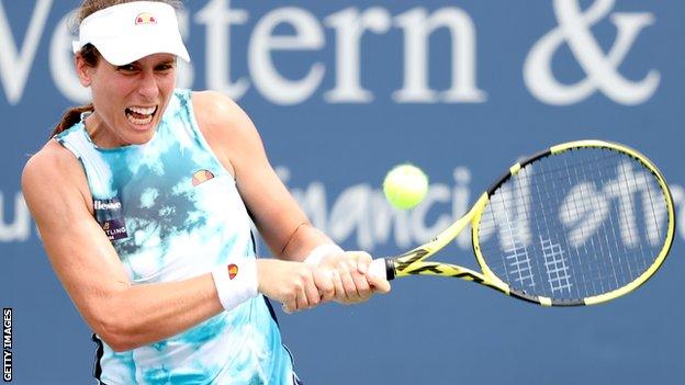 Johanna Konta in action at the Western and Southern Open in Cincinnati