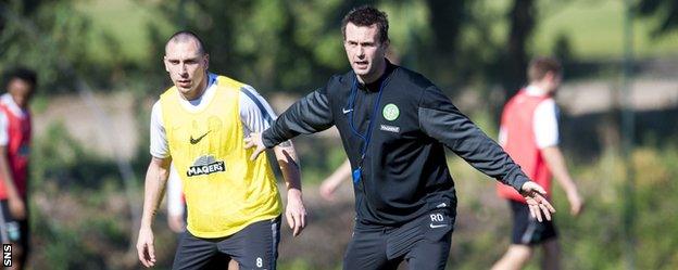 Celtic captain Scott Brown and manager Ronny Deila in Gran Canaria