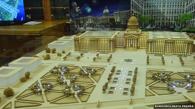 A view of one design for the new parliament, which looks like the US capitol building