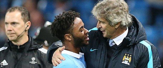 Raheem Sterling and Manuel Pellegrini