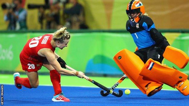 Hollie Pearne-Webb playing at Rio 2016