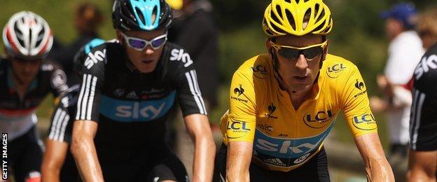 Chris Froome and Bradley Wiggins Tour de France 2012