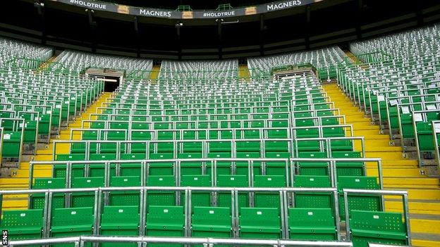 Safe standing seats at Celtic Park