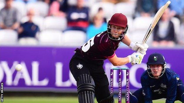 James Rew batting for Somerset in the Royal London Cup