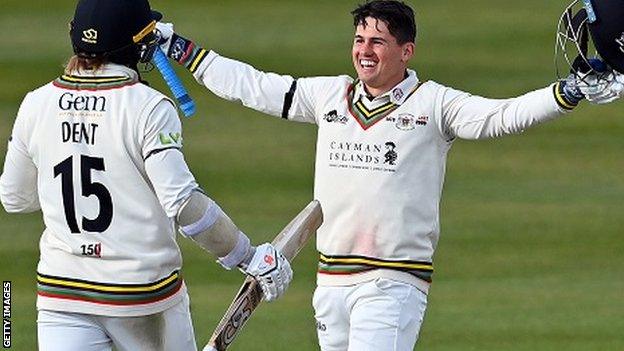 Graeme van Buuren makes a century for Gloucestershire