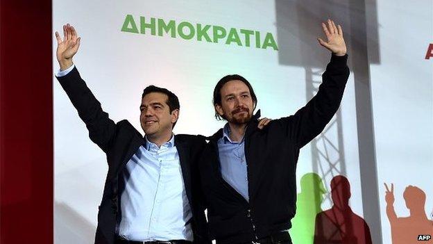 Alexis Tsipras and Pablo Iglesias