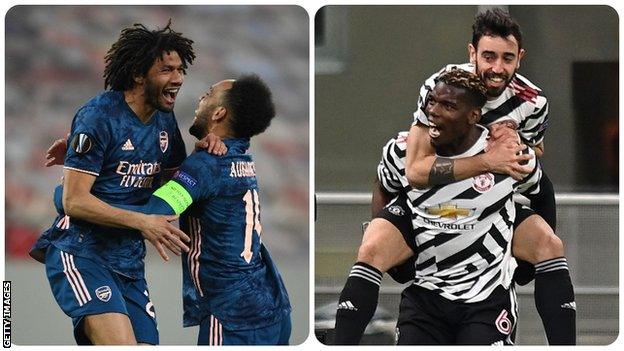 Mohamed Elneny and Paul Pogba celebrating