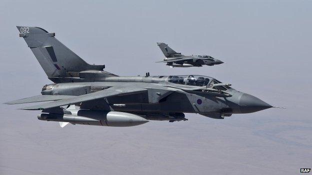 RAF Tornado returning to RAF Akrotiri in Cyprus after an armed mission last year