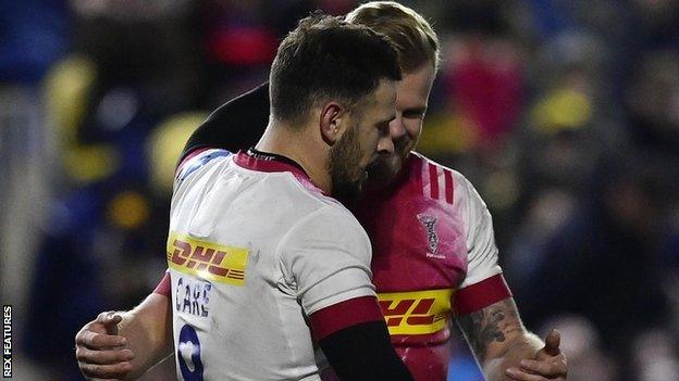 Danny Care and Tyrone Green scored Quins' two first-half tries at Sixways