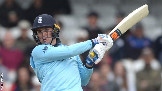 Jason Roy hits a shot