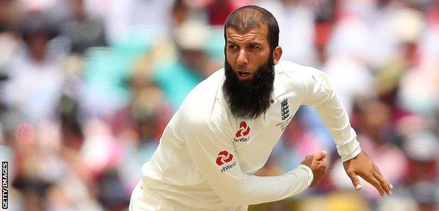 Moeen Ali in action