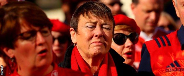 Fans gathered outside the ground in Paris after hearing the news of Anthony Foley's death