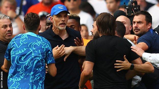 Chelsea manager Thomas Tuchel and Tottenham boss Antonio Conte