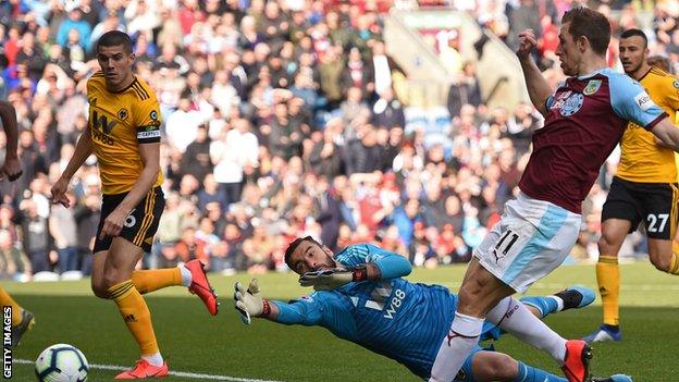 Conor Coady scores an own goal to give Burnley the lead