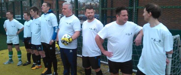 BBC Radio 6 Music DJ Chris Hawkins and his FA People's Cup team