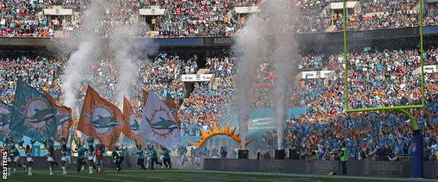 Miami Dolphins fans at Wembley