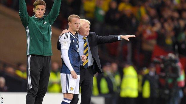 Gordon Strachan and striker Leigh Griffiths