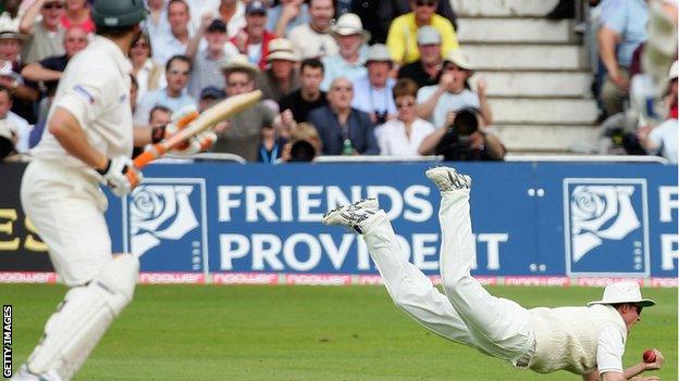 Andrew Strauss' spectacular catch in 2005