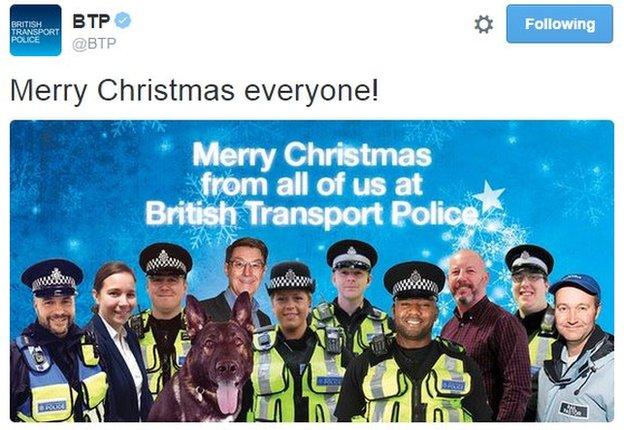 Tweet from the British Transport Police