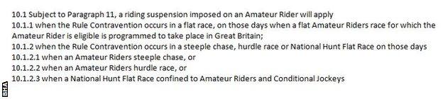 British Horseracing Authority rules