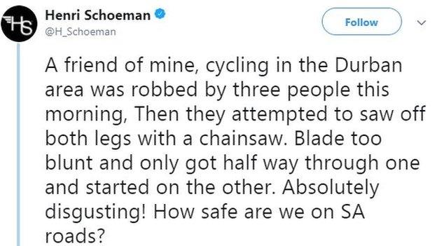 Henri Schoeman tweet