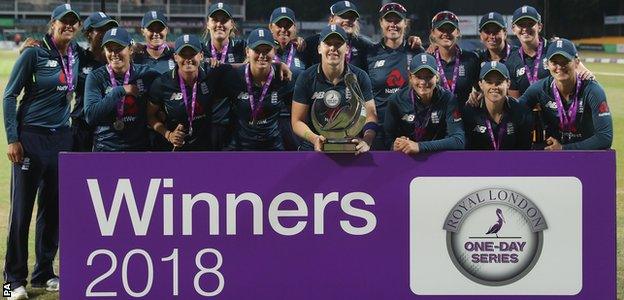 England with the New Zealand one-day series trophy