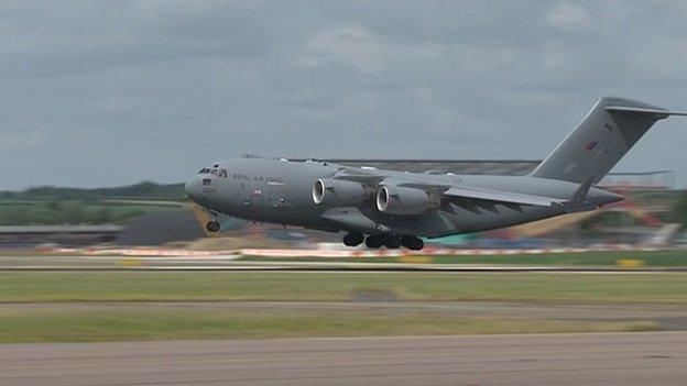 The RAF C-17 plane