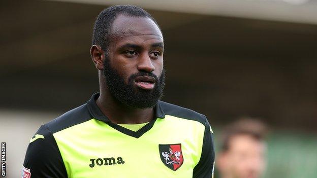 Hiram Boateng in action for Exeter City