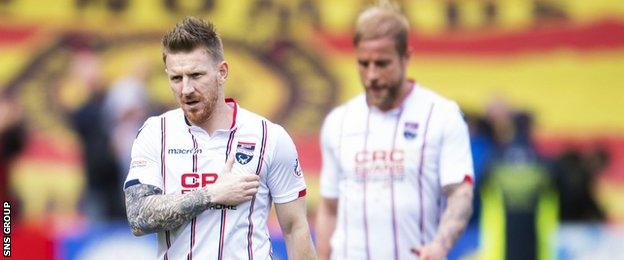 Ross County players troop off at Firhill