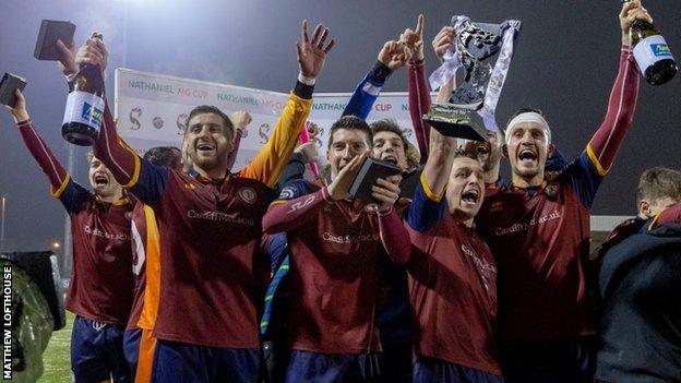 Cardiff Met players celebrate