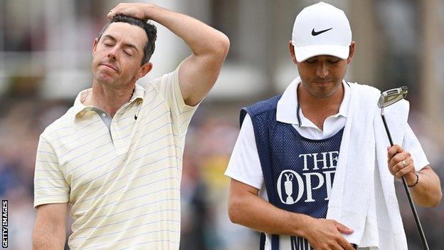 Rory McIlroy with caddie Diamond after missing out on The Open title at St Andrews in July