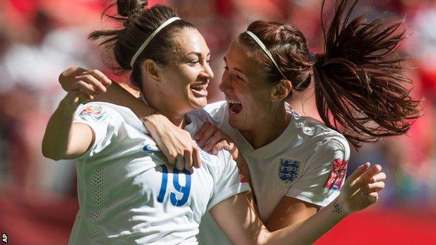 England duo Jodie Taylor (left) and Jill Scott