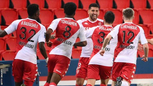 Monaco players celebrate