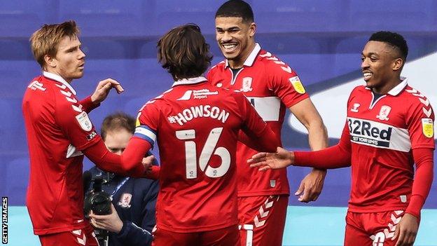 Ashley Fletcher celebrates a goal for Middlesbrough