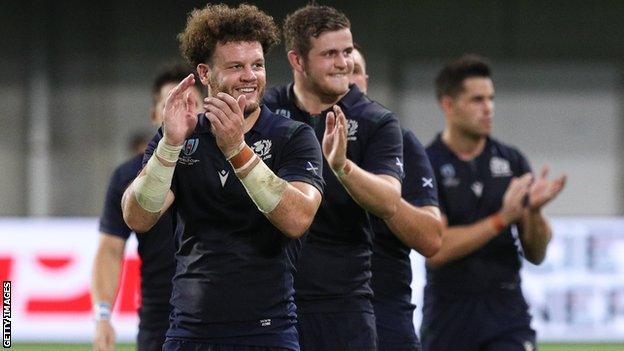 Scotland players celebrating