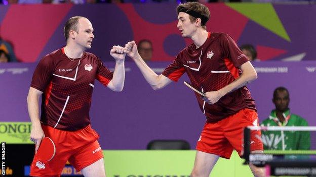 Liam Pitchford and Paul Drinkhall of England safely reached the men's doubles semi-finals