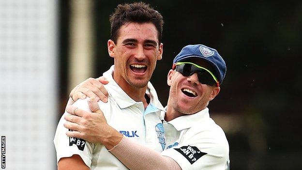 Mitchell Starc and David Warner