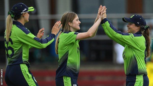 Ireland's Gaby Lewis, Cara Murray and Georgina Dempsey