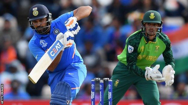 India's Rohit Sharma and South Africa keeper Quinton de Kock