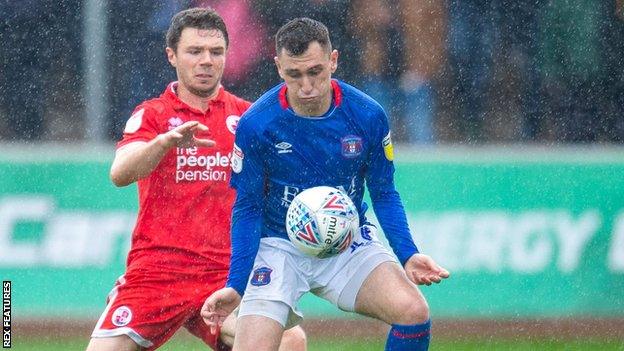 Nathan Thomas in action for Notts County