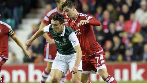 Hibernian midfielder John McGinn and Aberdeen's Kenny McLean