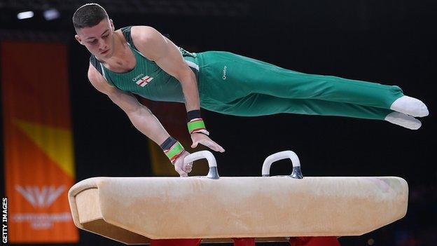 Rhys McClenaghan in action at the Commonwealth Games