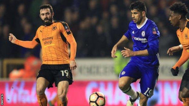 Jack Price was in the Wolves side narrowly beaten at home by Chelsea in the FA Cup fifth round last season