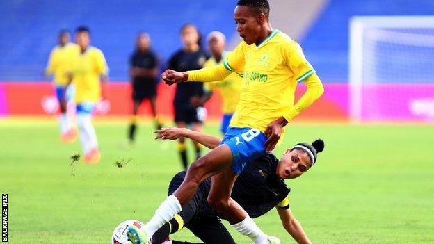 Chuene Precious Morifi of Mamelodi Sundowns in action against Wadi Degla