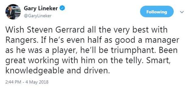 Gary Lineker tweet