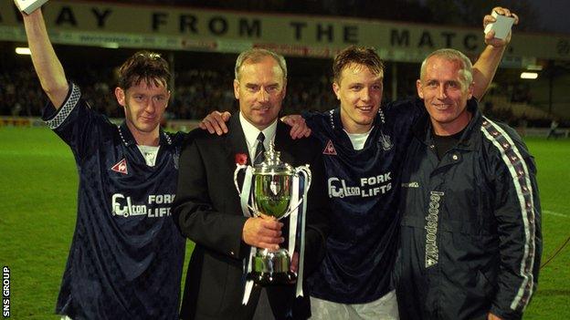 Hagen (second from right) spent five seasons playing for Falkirk
