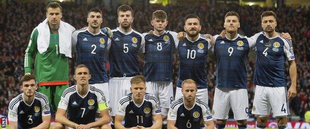 Scotland's starting XI for the match against Lithuania