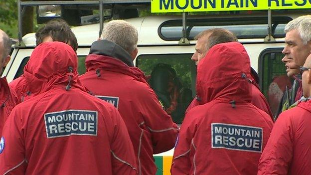 Central Beacons Mountain Rescue team members