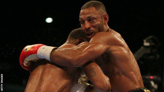 Kell Brook in action against Errol Spence Jr