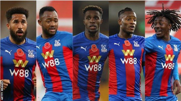 Andros Townsend, Jordan Ayew, Wilfried Zaha, Michy Batshuayi and Eberechi Eze